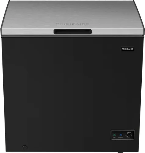 FRIGIDAIRE Congelador profundo de cajones, 7 pies cúbicos, negro con termostato ajustable, cesta de alambre con revestimiento de vinilo removible,