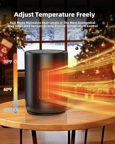 Miniatura 5 de ZAFRO Calentadores de Espacio Pequeño para uso en interiores, Ventilador de Calentadores Eléctricos Portátiles con termostato y control remoto