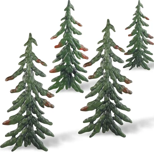 4 Piezas de Decoración de Pared de Árbol de Pino, Arte de Pared de Metal de Árbol de Pino para Decoración de Navidad al Aire Libre, Sala de Estar,