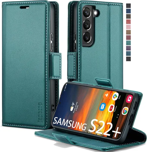 Miniatura 8 de Funda tipo cartera para Samsung Galaxy S22 5G con tarjetero y función atril, bloqueo magnético RFID, funda de piel con tapa para Galaxy S22 5G