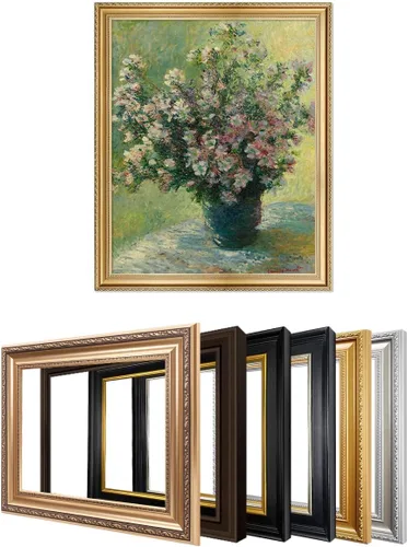 Miniatura 42 de IPIC - Reproducción artística de los lirios de agua de Claude Monet 1906, impresiones giclée coinciden con el marco dorado clásico, arte de pared