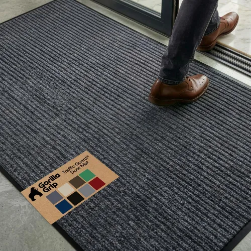 Miniatura 58 de GORILLA GRIP Tapete impermeable para puerta de protección de tráfico, tapetes de entrada resistentes, respaldo fuerte, alfombras comerciales