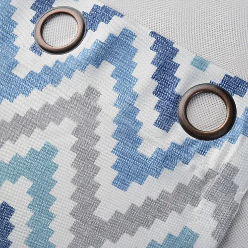 Miniatura 6 de Melodieux - Cortinas con ojales para ventana estilo Chevron para sala de estar, 52 x 96 pulgadas, color azul (1 panel)