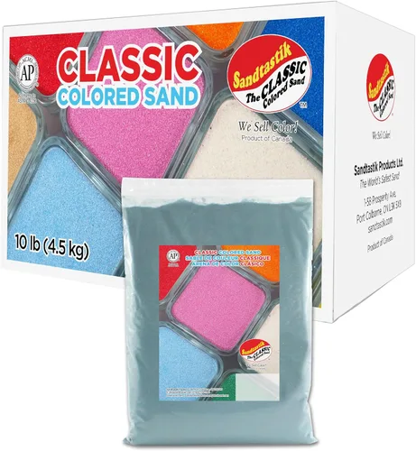Sandtastik Aqua Sand Caja de 10 libras, brillante y brillante, sin sílice, colores vibrantes, arena, sensorial, modelo de arte, paisaje, joyería,