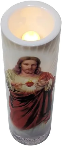 Miniatura 7 de Vela LED de oración de devoción sin llama Sagrado Corazón de Jesús