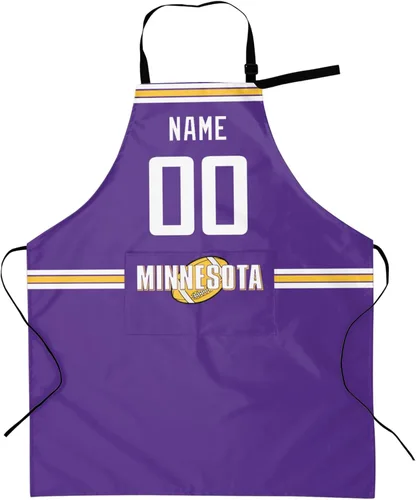Miniatura 31 de Delantal con bolsillos, nombre personalizado y número, regalos personalizados para hombres y mujeres fanáticos del fútbol
