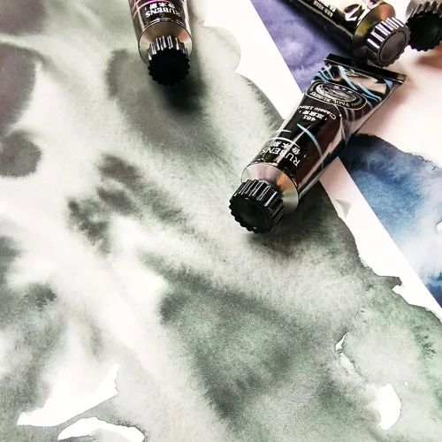 Miniatura 8 de Paul Rubens Juego de pinturas de acuarela, 6 tubos de 0.5 fl oz, colores de granulación y capas, buena transparencia, fuerte difusibilidad, ideal