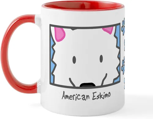 Miniatura 71 de CafePress Taza de café de cerámica Anime American Eskimo de 11 oz (11.0 fl oz)