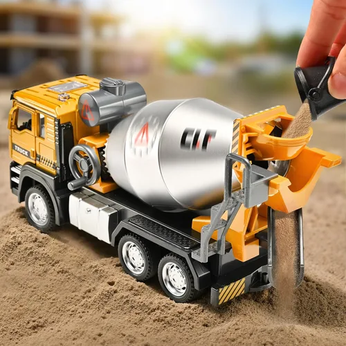Miniatura 6 de Camiones Mezclador de Cemento para Niños, Camión Mezclador de Cemento de Juguete de Metal con Cabina de Diecast, Camiones Mezcladores de Juguete