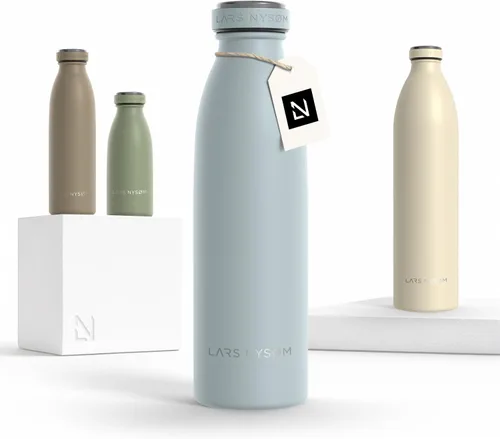 Miniatura 15 de LARS NYSØM Botella de agua XL de acero inoxidable aislada 12oz 17oz 25oz 34oz 51oz Botella térmica aislada para bebidas calientes y frías Azul