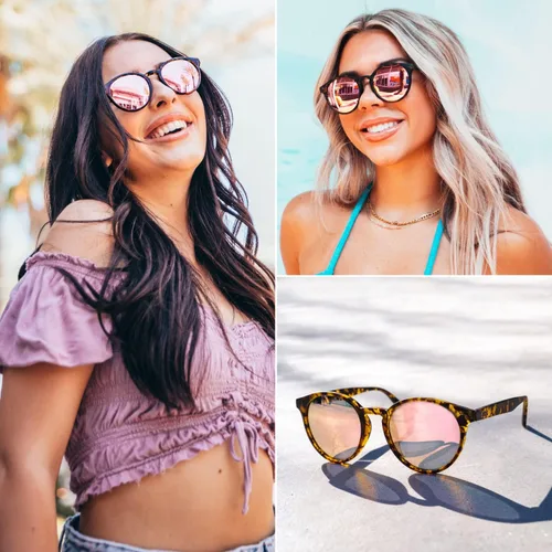 Miniatura 3 de WearMe Pro - Gafas de sol redondas retro resistentes 100% UVAUVB para mujeres y hombres