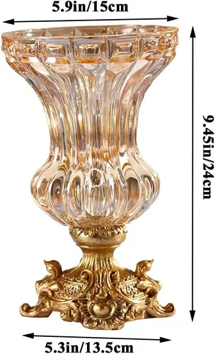 Miniatura 6 de Jarrones de flores grandes elegantes para mesa de cocina, comedor, sala de estar, decoración del hogar, flores de vidrio grandes retro europeas