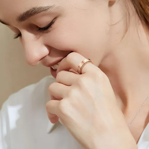 Miniatura 4 de Anillos de ansiedad para mujer, anillos giratorios para aliviar el estrés, 4 unidades, acero de titanio de 0.236 in, tamaño 5-12
