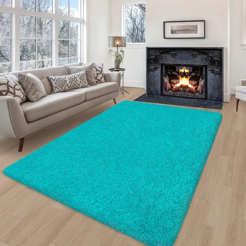 Miniatura 35 de Alfombras verdes para dormitorio de niños: alfombra de pasillo lavable de 2x6, alfombras pequeñas antideslizantes, esponjosas, suaves, peludas