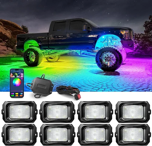Miniatura 11 de MICTUNING C2 Max RGB+IC Chasing Color Rock Lights - 2 piezas (no incluye controlador)
