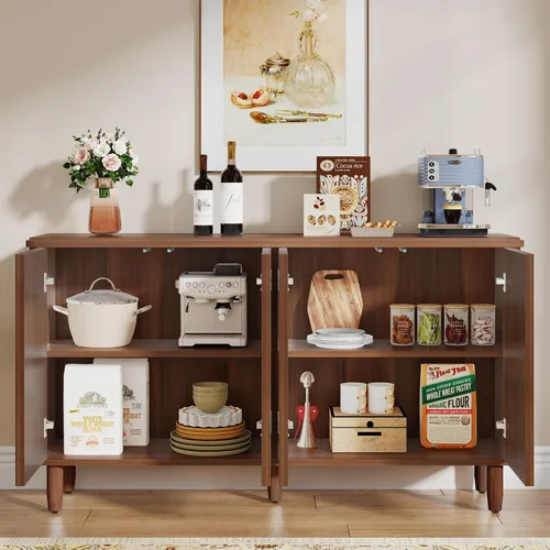 Miniatura 5 de Tribesigns Aparador de buffet con almacenamiento, armario de almacenamiento moderno, mesa de buffet con puertas para sala de estar, cocina, comedor
