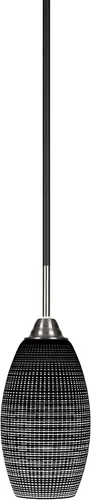 Miniatura 258 de Toltec Lighting Paramount - Mini colgante de 1 luz en acabado negro mate con cristal de arte perla de 7 pulgadas y estilo negro