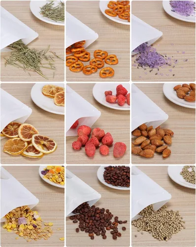 Miniatura 4 de 100 bolsas de papel kraft con ventana de 4.7 x 7.8 pulgadas, reutilizables, sellables, con cierre de cremallera, almacenamiento de alimentos, bolsas