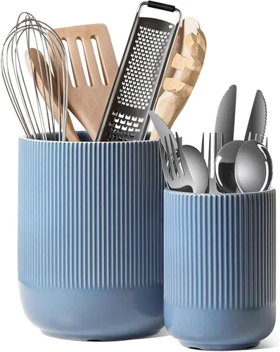 Miniatura 9 de LE TAUCI Soporte para Utensilios, 7.3"+5.4" Soporte de Cerámica para Utensilios de Cocina para Encimera, Recipientes Grandes para Utensilios