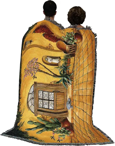 Miniatura 3 de Pure Country Weavers Casa Bonita Manta – Tapiz de regalo escénico del suroeste tejido de algodón, fabricado en los Estados Unidos (72 x 54 pulgadas)