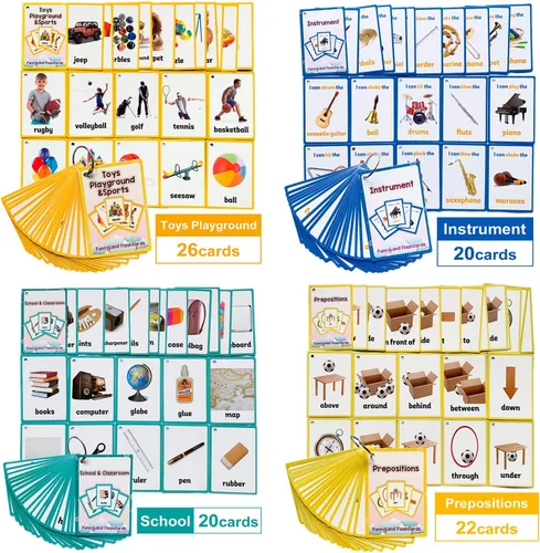 Juguetes y Deportes/Instrumento/Aula/Preposiciones Tarjetas Flash Inglés Niños Montessori Aprendizaje Juguete Niño Tarjeta de Bolsillo