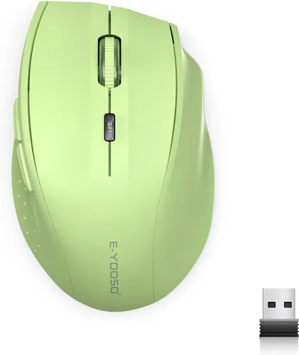 Miniatura 11 de E-YOOSO Ratón inalámbrico para portátil, ratón óptico portátil para computadora, 6 botones, inalámbrico 2.4GHz con receptor USB, 4800 DPI de 5 Rosa