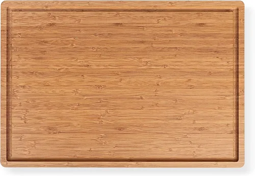Miniatura 12 de Juego de 4 tablas de cortar de bambú, tablas de cortar de madera para cocina con ranura para jugo, bloque de carnicero grande, tabla de queso