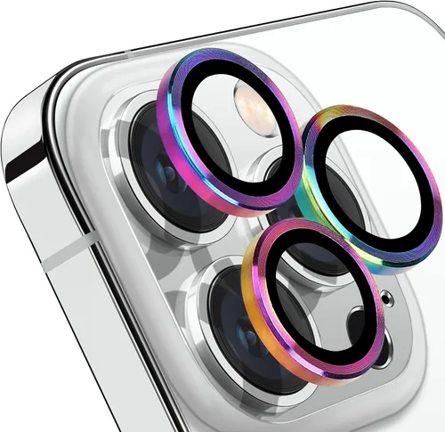Miniatura 8 de Protector de lente de cámara compatible con iPhone 12 Pro Max, antiarañazos, vidrio templado 9H, protector de pantalla de cámara de metal, anillo a