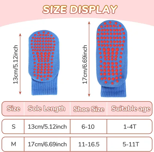 Miniatura 5 de 7 pares de calcetines antideslizantes para niños y niñas pequeños