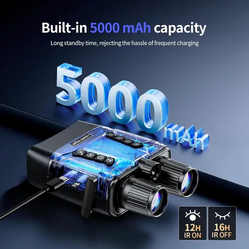 Miniatura 5 de Gafas de visión nocturna infrarroja, 4K 8X zoom digital binoculares de visión nocturna para adultos, gafas de visión nocturna con cámara