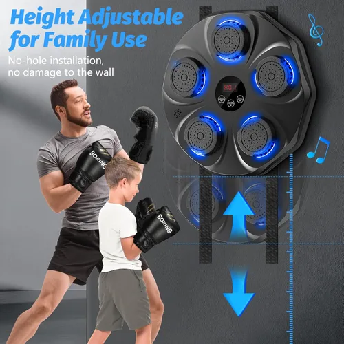 Miniatura 7 de TGLLM Music Boxing Machine, Interactive Punching Trainer with Boxing Gloves, Large Size Wall Mounted Electronic Boxing Target for Adult Kids, 9