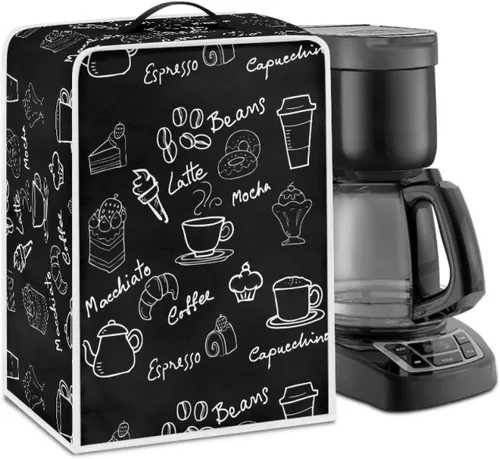 Miniatura 37 de Funda para cafetera, poliéster, azul, se adapta a la mayoría de máquinas de café estándar, protector resistente al polvo, huellas dactilares