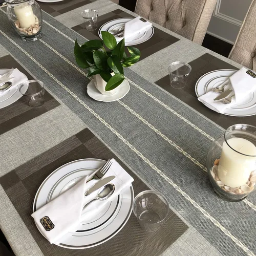 Miniatura 3 de Placas plásticas y cubertería de plata JL primer 125 pieza para 25 huéspedes, pesados platos de plástico desechables borde de plata y cubiertos