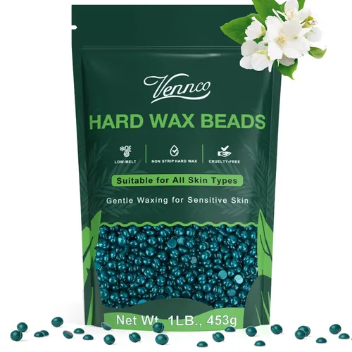 Miniatura 13 de Kit de perlas de cera dura Vennco para depilación, 36 piezas de perlas de cera para todo el cuerpo, cara y bikini brasileño, aloe, lavanda, flor
