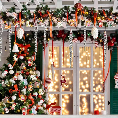 Miniatura 6 de Chunful 36 adornos de Navidad de gato de madera, adornos colgantes de árbol de gatito, bonitos regalos para amantes de los gatitos, para el hogar