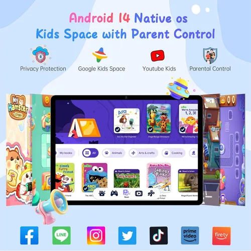 Miniatura 4 de HAOVM Tablet 10 pulgadas Android 14, 4G SIM desbloqueado, tableta infantil con ranura para tarjeta SIM, pantalla táctil IPS, procesador rápido