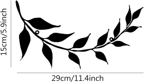 Miniatura 2 de Valley Bird 2 piezas de decoración de pared de hojas de árbol de metal, decoración de pared de hierro negro, hoja de metal para sala de estar
