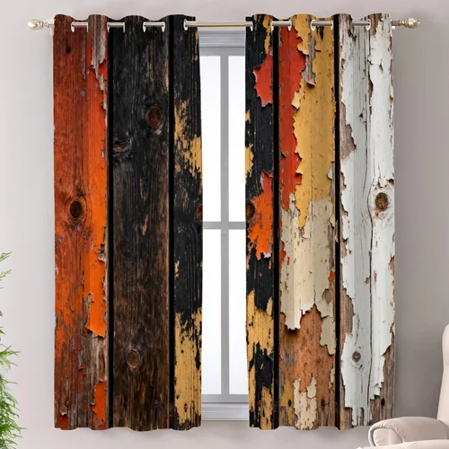 Miniatura 17 de Shrahala Floral Abstract Design Blackout Curtain Tiers, Minimalist Flower Illustration Kitchen Valance Light Blocking Tier Drapes with Rod Pocket, 2
