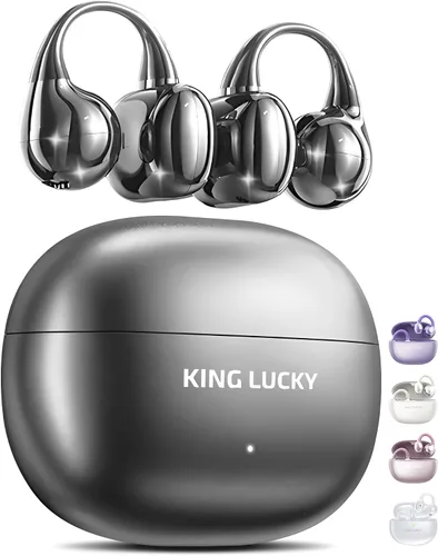 Miniatura 16 de King Lucky Auriculares de clip Gen 3, auriculares inalámbricos Bluetooth 6.0 de oreja abierta con micrófono, ajuste seguro para orejas pequeñas