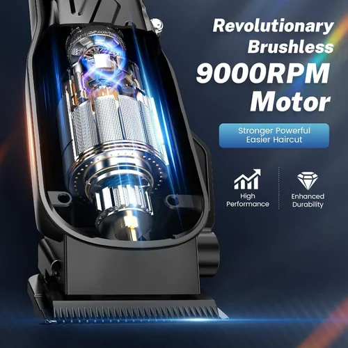 Miniatura 2 de Brightup Cortadora de pelo de peluquería [sin escobillas de 9000 RPM e inalámbricas] para hombres, juego de cortaúñas y recortadoras profesionales