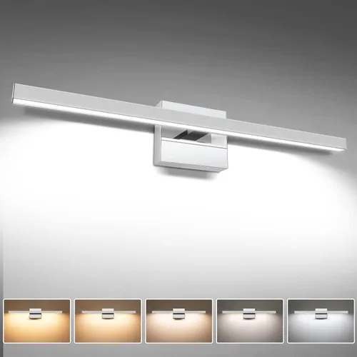 VOLISUN Moderna lámpara de tocador de baño de 23.6 pulgadas, 14 W, regulable, 5CCT, lámpara de baño LED sobre el espejo, luces de pared de barra