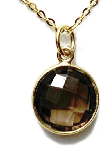 Miniatura 31 de Collar con colgante redondo, piedras preciosas naturales, labradorita, piedra lunar arcoíris, cristal, cuarzo rosa, amatista, citrino, plata de ley