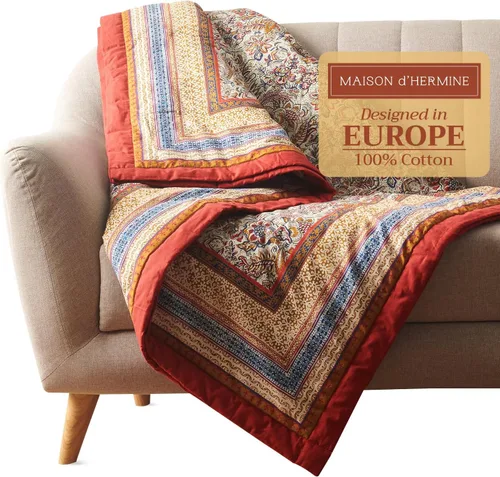 Miniatura 25 de Maison d' Hermine Manta para sofá, ligera y suave, cálida y transpirable, de algodón, para cama, para niñas, niños, mujeres, hombres, regalos, sofá