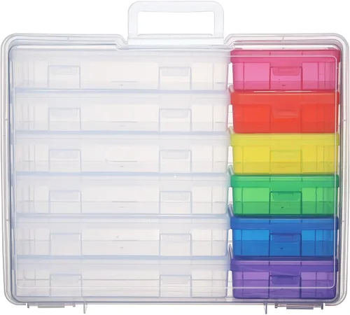 Miniatura 12 de Caja de almacenamiento de plástico para artes y manualidades, cajas de almacenamiento y organizadores con organizadores de caja de almacenamiento