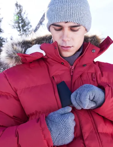 Miniatura 5 de Abrigo largo de invierno para hombre, con capucha, forro polar cálido y resistente al agua