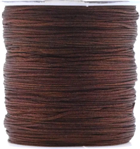 Miniatura 31 de Mandala Crafts Cordón de satén de nailon para la fabricación de joyas, 0.079 in, 55 yardas, cuerdas rojas de nailon, cordón de nudo chino para hacer