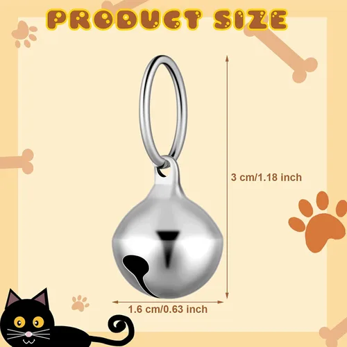 Miniatura 2 de Hotop - Paquete de 8 collares de perros, campanas pequeñas de gato, collar para cachorros, anillo colgante de decoración, accesorios colgantes