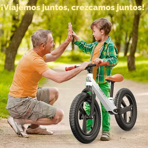 Miniatura 7 de Ridego Bicicleta de equilibrio de 14 pulgadas para niños de 3 a 6 años, bicicleta ligera para niños con asiento ajustable, bicicleta de empuje