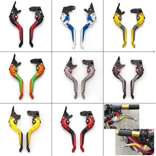 Miniatura 6 de Palancas de embrague de freno extensible para motocicleta CNC 3D Rhombus para Bajaj Dominar 400 2017-2018 Palanca de embrague de freno (color : E)