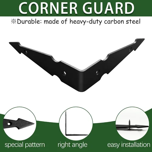 Miniatura 3 de Protectores de esquina de metal negro para marco de madera de 3.5 pulgadas, soporte decorativo de esquina de estilo español, decoración de metal